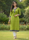 SI 309 Art Silk Jacquard Work Kurti Wholesale Clothing Distributors In India